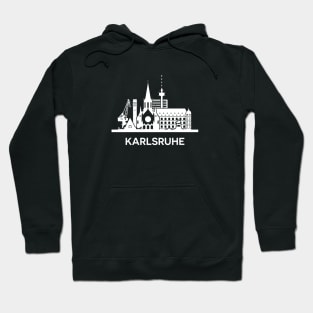 Karlsruhe Skyline, white Hoodie